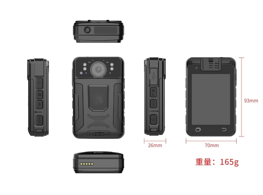 1080P 4G Body-Worn-Kamera Über 15 Stunden Aufnahmezeit Mp4 Mit H.264/ H.265 Bodycam