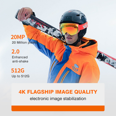 4K High Definition-Skihelm-Kamera Schüttelwiderstand Bluetooth Geräuschreduzierung Anruf