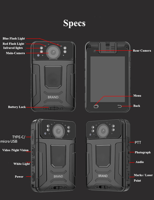 4G wasserdichte IP67-Klassifizierte Polizeikameras mit GPS-Tracking 1080p Mini-Kamera
