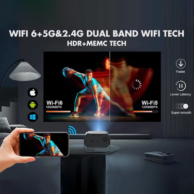 BT 5.0 Bluetooth Mini Portable Projektor mit Mehrwinkel Anpassung Keystone Korrektur und LED-Lichtquelle Display Chip