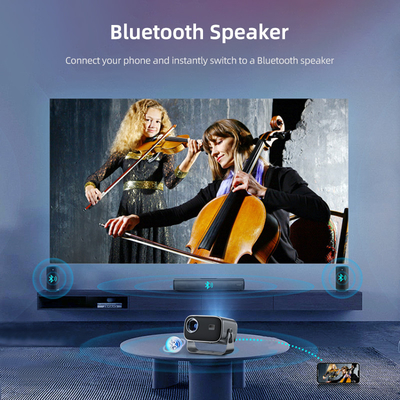 BT 5.0 Bluetooth Mini Portable Projektor mit Mehrwinkel Anpassung Keystone Korrektur und LED-Lichtquelle Display Chip