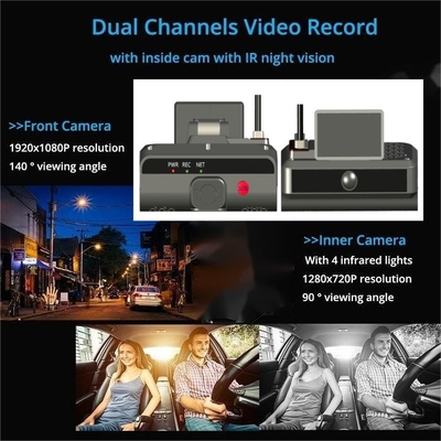 2K HD 4-Kanal-AI-Dashcam Fahrzeug-DVR-Blackbox mit ADAS DSM 4G SOS GPS