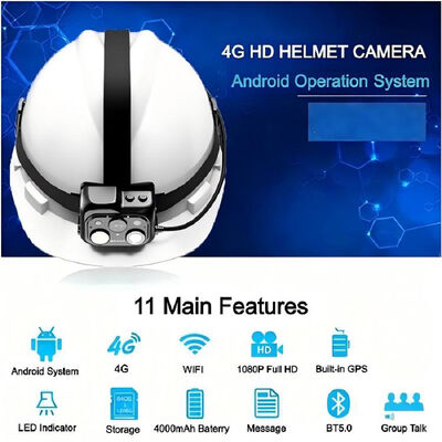 Industrielle 4G-Helmkamera mit WiFi RTSP Onvif Live-Stream-Überwachung
