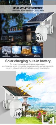 Kamera Solar-18650mAH PTZ WIFI CCTV 5MP drahtlose 4G PTZ IP-Kamera