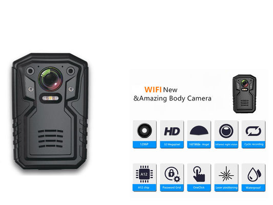Infrarotnachtsicht tragbares Bodycam 32GB Ambarella A12 Chip Body Worn Camera GPS