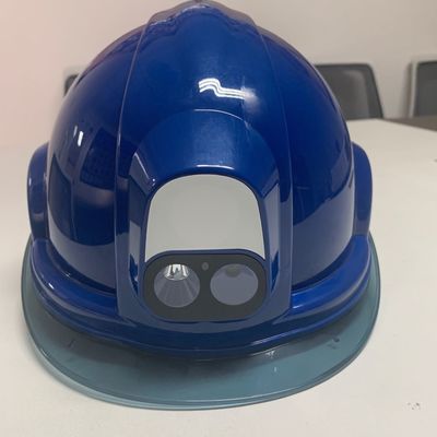Blaue Sicherheits-intelligenter Sturzhelm mit eingebaute Zahn-multi Wechselsprechanlagen-zentraler Überwachungsplattform GPSs Kamera 4G WIFI blaue