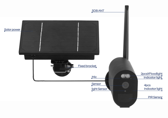 Überwachungskamera-PIR Alarms 3.6mm 12000MAH 4G Wifi Linsen-Hauben-Überwachungskamera