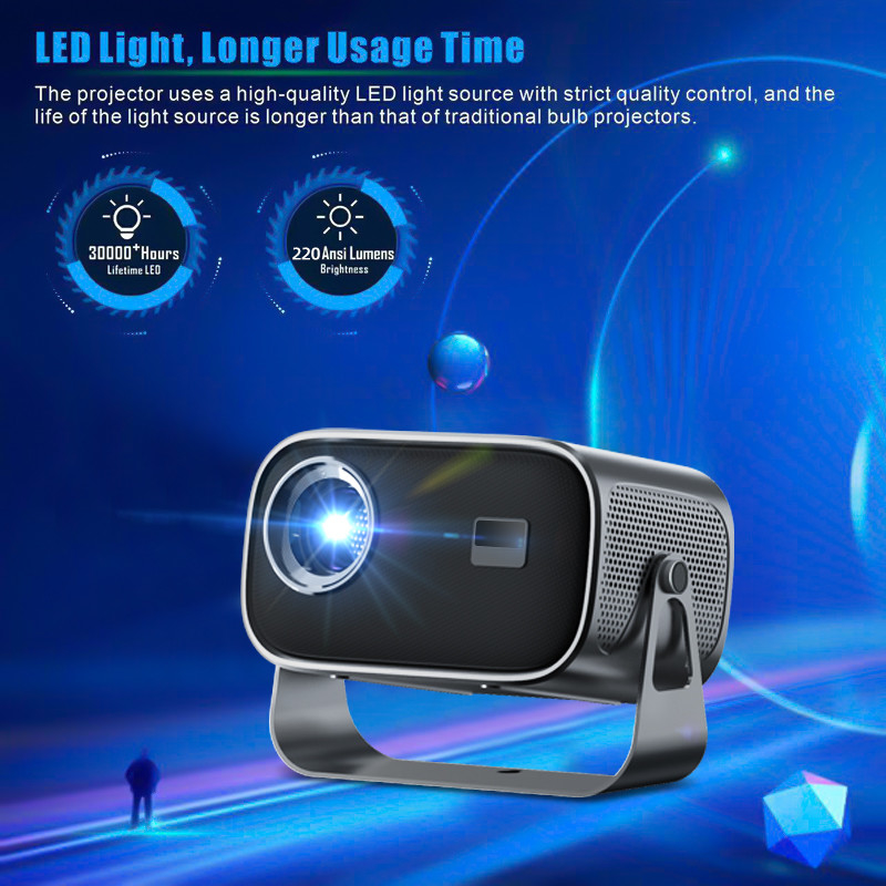 BT 5.0 Bluetooth Mini Portable Projektor mit Mehrwinkel Anpassung Keystone Korrektur und LED-Lichtquelle Display Chip