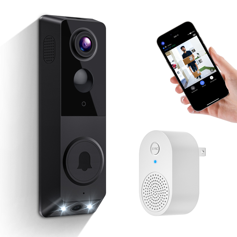 Unterstützung von IR-Nachtsicht Dual-Camera-Türglocke mit Zwei-Wege-Audio-Kommunikation und KI-Menschenerkennung